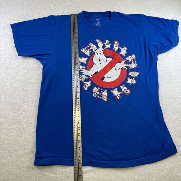 Large Blue T Shirt Ghostbusters Logo With Stay Puffed Marshmallow Minis Mad Engi - Picture 6 of 13